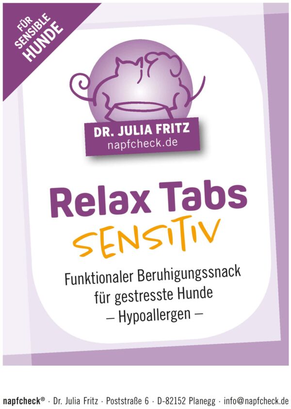 napfcheck Relax Tabs Sensitiv - hypoallergener Beruhigungssnack mit Tryptophan für Hunde – Bild 2